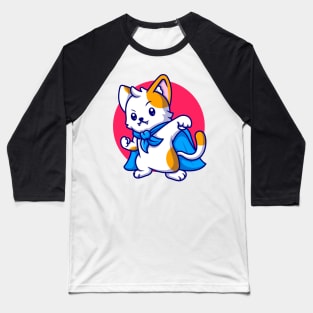 Cute cat super hero Baseball T-Shirt